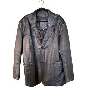 Vintage Black Leather Western Men’s Blazer